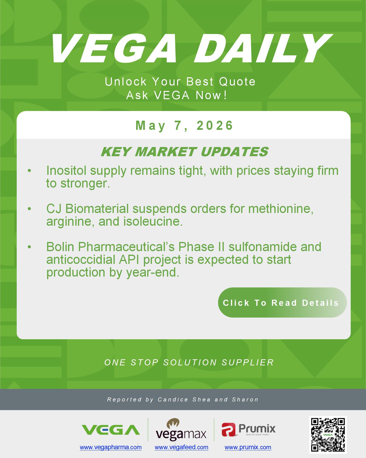 VEGA Daily 20260507 Inositol Methionine Sulfonamide API Update.jpg
